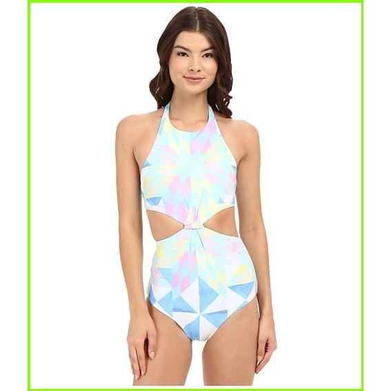 Mara Hoffman Fractals Knot Front One-Piece マーラホフマン One Piece Swimsuits WOMEN レディース White Multi