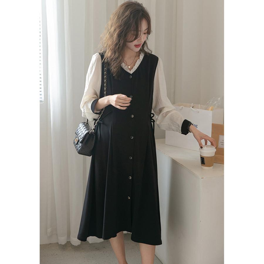 マーケティング マタニティ 服 妊婦服 授乳服 ワンピース 安い おしゃれ 春 秋 冬 お宮参り フォーマル 長袖 前開き リブニットワンピース モカベージュ ブラック Trademarketingforce Com Br