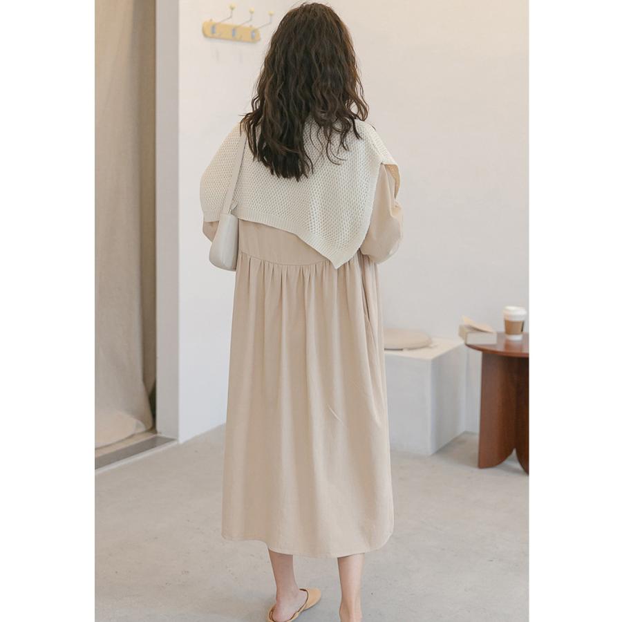 【在庫入れ替えSALE最大74%OFF】マタニティ 服 妊婦服 授乳服 ワンピース 安い おしゃれ 春 秋 冬 お宮参り フォーマル 長袖 前開き 茶色 アイボリー 白｜corelavish｜09