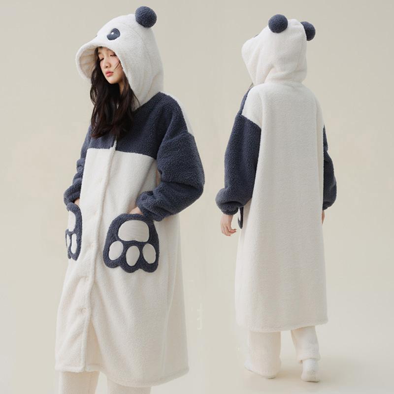 着る毛布 パンダ ルームウェア レディース 長袖 暖かい もこもこ 大きいサイズ 秋 冬 春 カワイイ かわいい ルームウェア メンズ | 