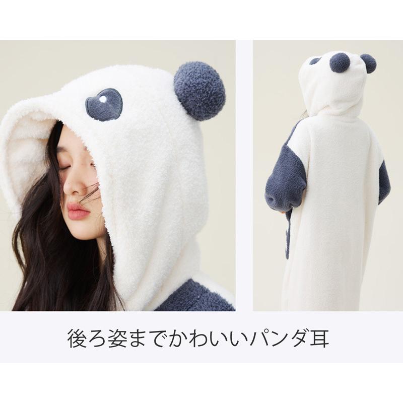 着る毛布 パンダ ルームウェア レディース 長袖 暖かい もこもこ 大きいサイズ 秋 冬 春 カワイイ かわいい ルームウェア メンズ |  | 02