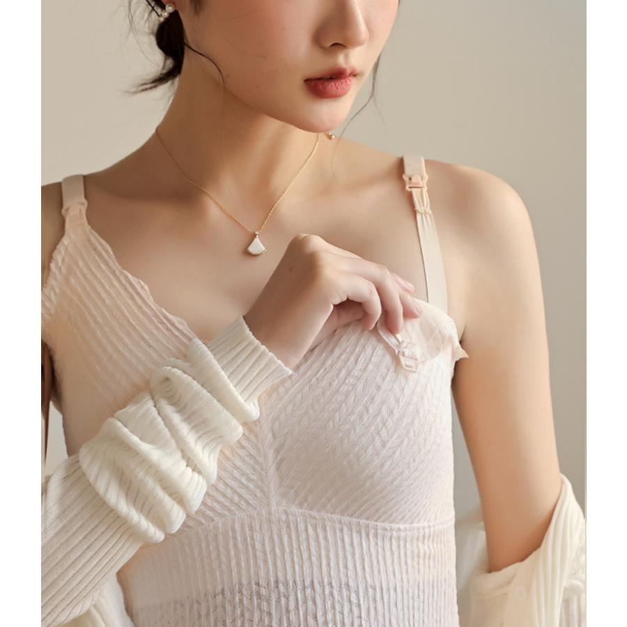 授乳キャミソール 授乳ブラ 授乳 シームレス キャミ リブ ブラジャー カップ付き ブラキャミ インナー 大きいサイズ |  | 14