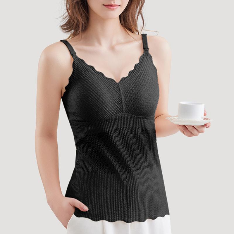 授乳キャミソール 授乳ブラ 授乳 シームレス キャミ リブ ブラジャー カップ付き ブラキャミ インナー 大きいサイズ |  | 17