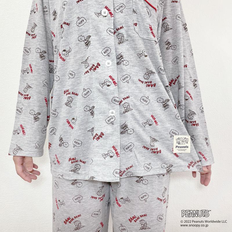 PEANUTS 【SNOOPY】スヌーピー シャツパジャマ 長袖 ルームウェア