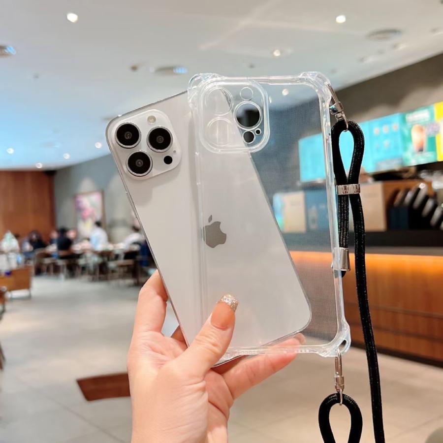 スマホケース スマホショルダーストラップ スマホホルダー クリアケース 韓国 おしゃれ かわいい 透明 肩掛け | 