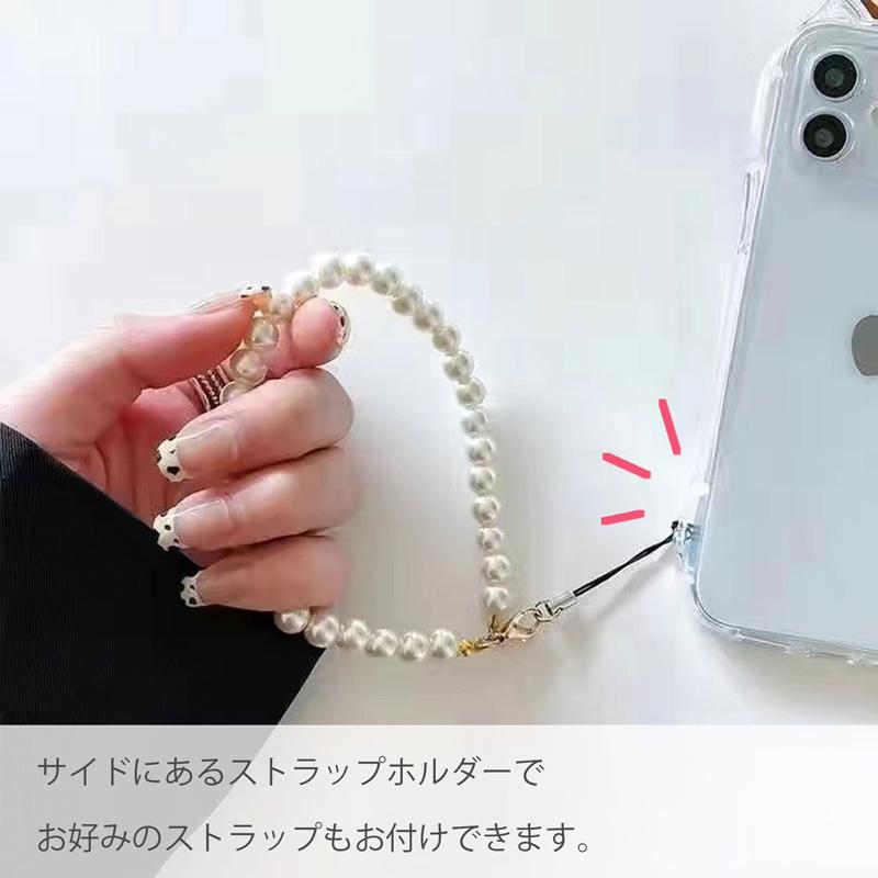 ねこ耳 スマホケース スマホショルダーストラップ スマホホルダー クリアケース 韓国 おしゃれ かわいい 透明 肩掛け |  | 03