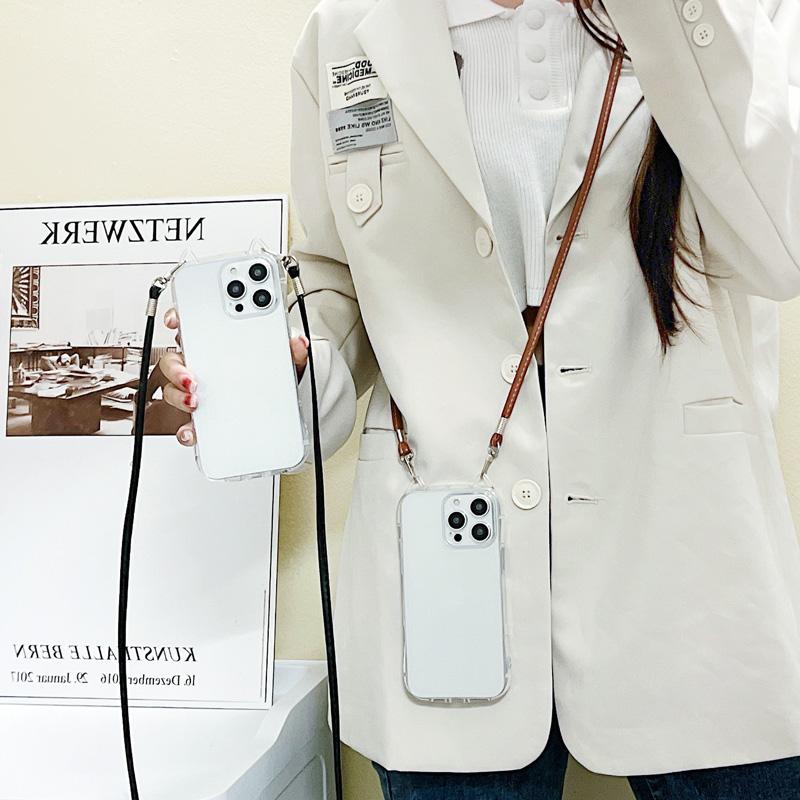 ねこ耳 スマホケース スマホショルダーストラップ スマホホルダー クリアケース 韓国 おしゃれ かわいい 透明 肩掛け |  | 06