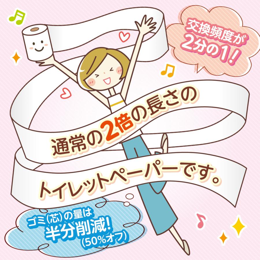【ケース販売】コアレックス 再生紙芯あり倍巻きトイレットペーパー60ｍダブル6ロール8パック入り（48ロール） | コアレックス | 02