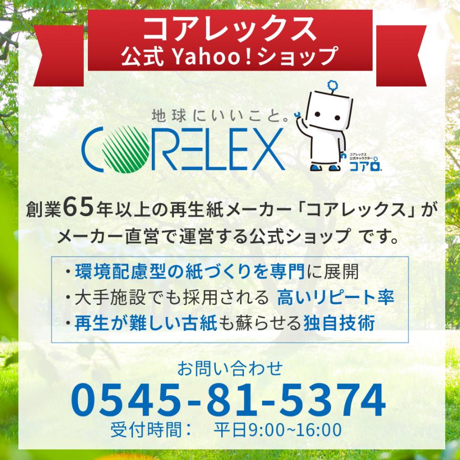 トイレットペーパー 倍巻き ダブル 60m 48ロール 2倍巻 芯あり コアレックス 国産 日本製 ケース販売 再生紙 無香料 収納 大量 大容量 長持ち | コアレックス | 07