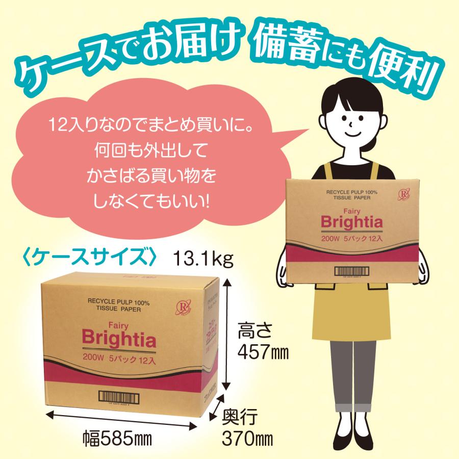 【ケース販売】コアレックス ブライティアBOXティシュー200組（400枚）5パック ×12入り |  | 05