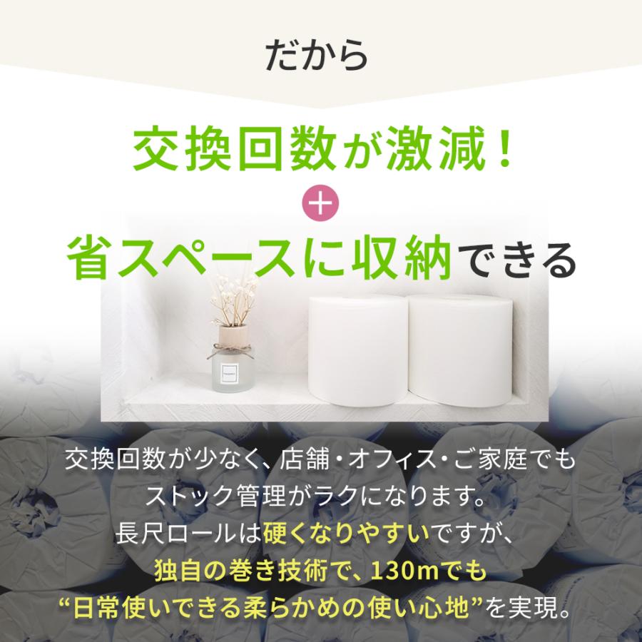 ワンタッチ コアレス 130m シングル トイレットペーパー 60ロール 太穴タイプ 芯なし コアレックス 国産 日本製 ケース販売 再生紙 無香料 | コアレックス | 02