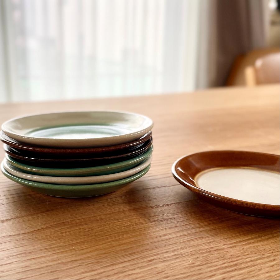 益子焼／2tone／4寸丸皿Φ120／陶器／ツートーン／おしゃれ／可愛い／和