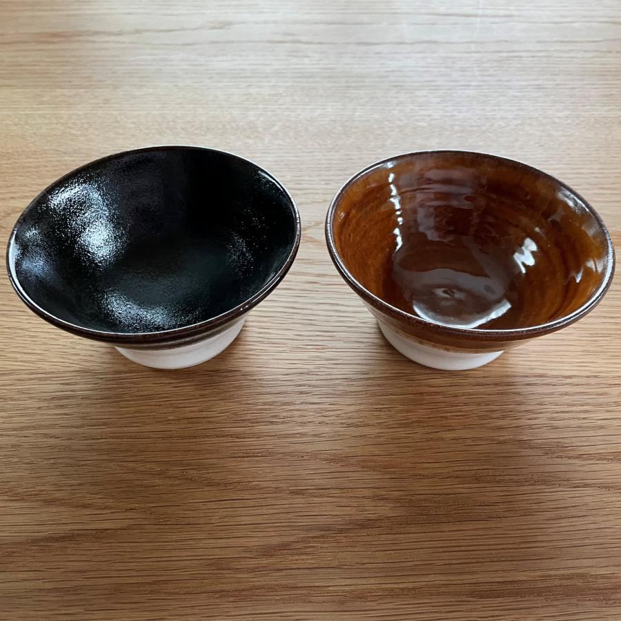 ツートンカラーの茶碗 陶器製 益子焼／2tone／飯碗230ml／陶器／ツートーン／おしゃれ／可愛い