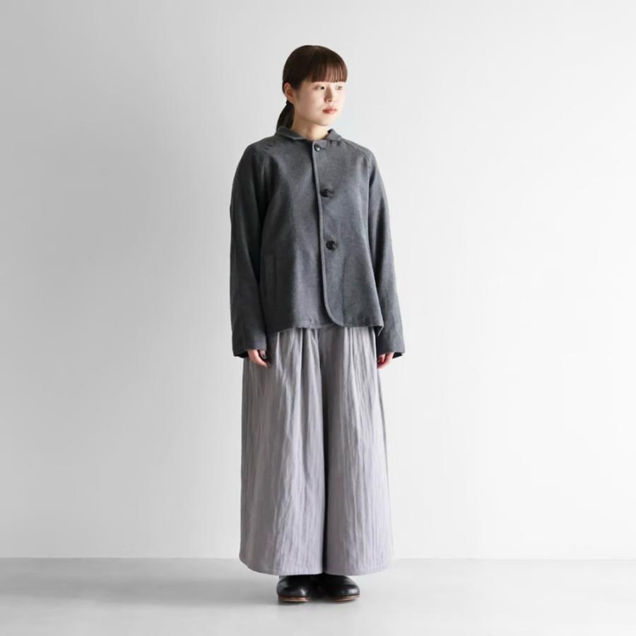 HUIS.／ヤクウール綾ネルアトリエジャケット（ダークグレー）【ユニ
