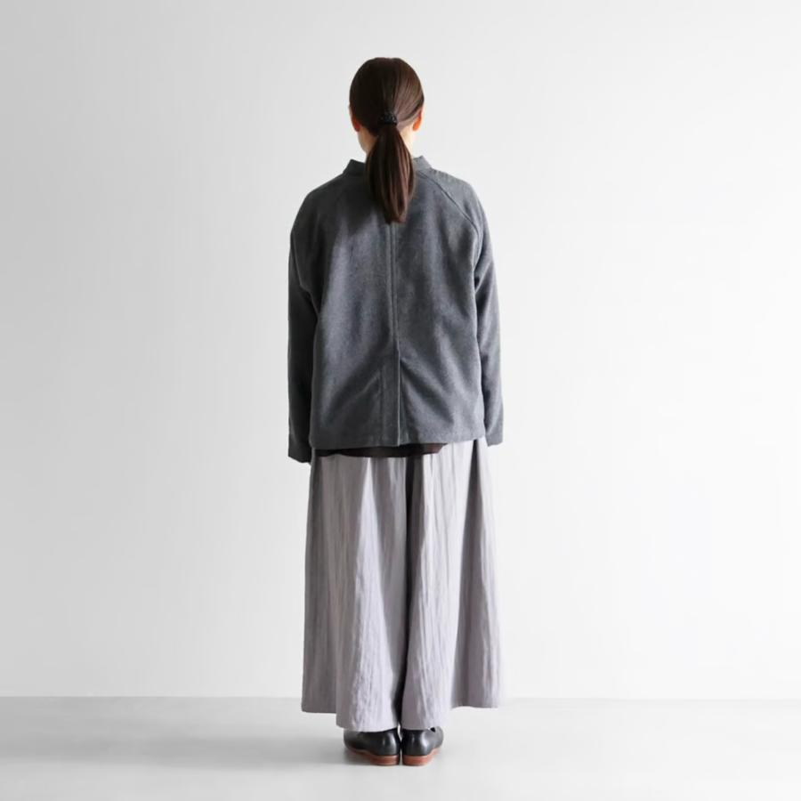 HUIS.／ヤクウール綾ネルアトリエジャケット（ダークグレー）【ユニ