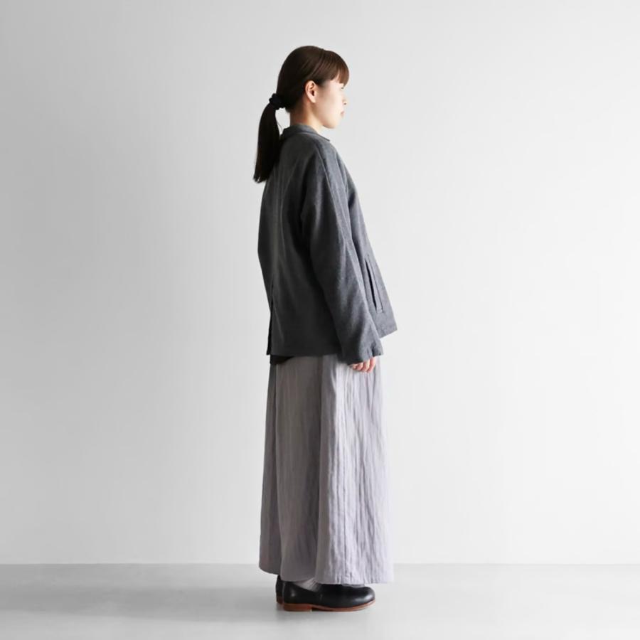 HUIS.／ヤクウール綾ネルアトリエジャケット（ダークグレー）【ユニ