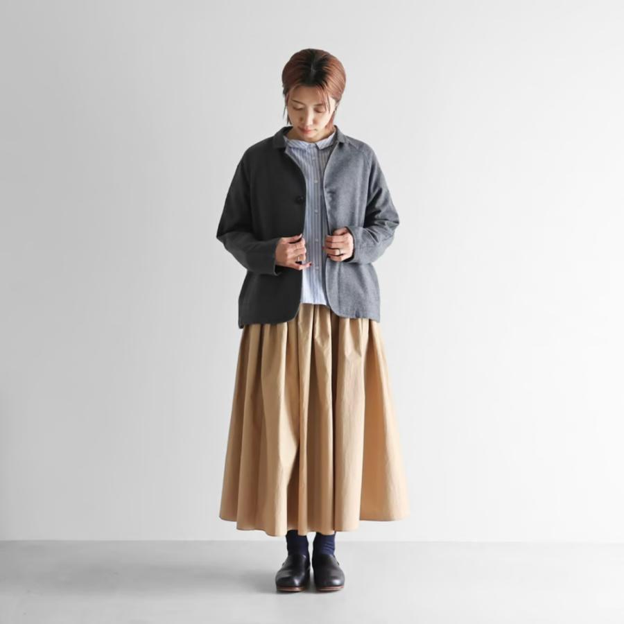 HUIS.／ヤクウール綾ネルアトリエジャケット（ダークグレー）【ユニ