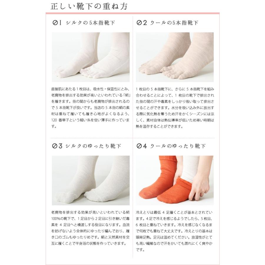 絹屋 ４足重ね履き靴下 シルクとウール 冷えとり 4763 4soku Socks Silk Wool コレパン 日本の暮らし雑貨店 通販 Yahoo ショッピング