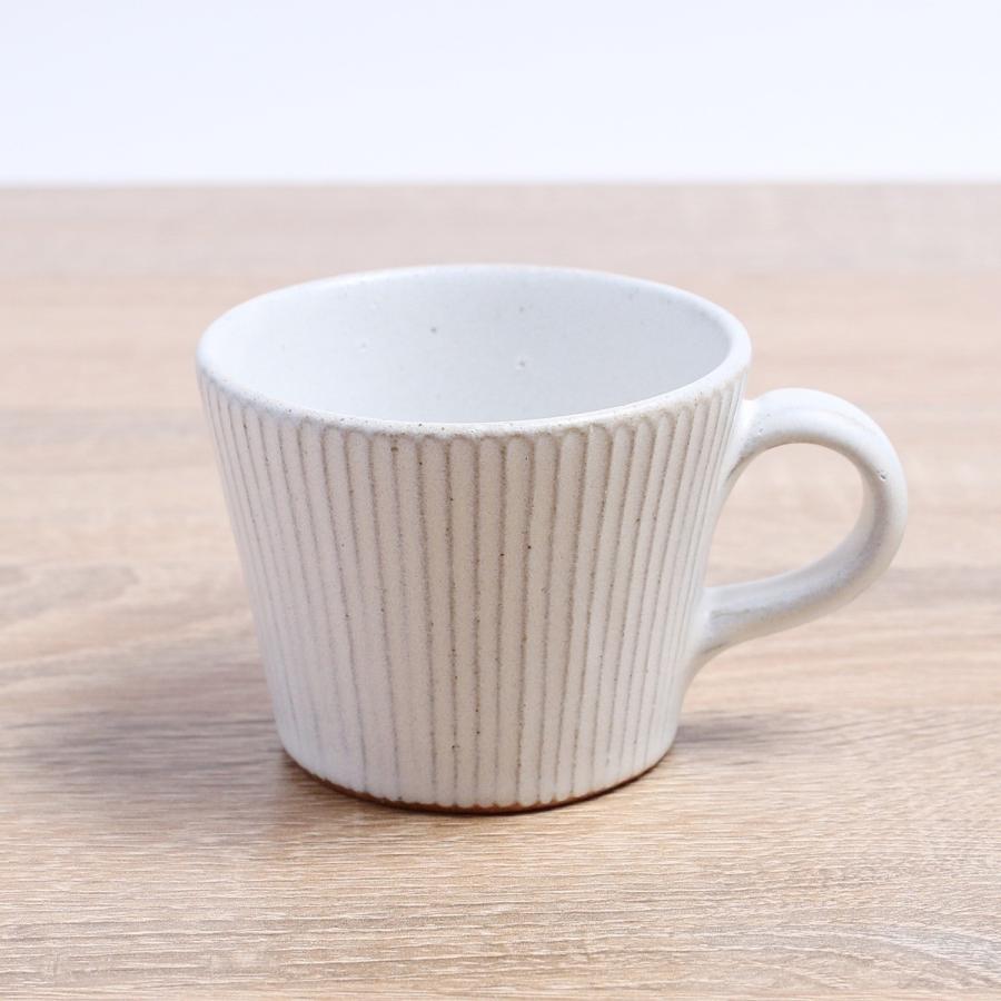 会津本郷焼／フリーマグ 白 太しのぎ 細しのぎ／樹ノ音工房 : コレパン