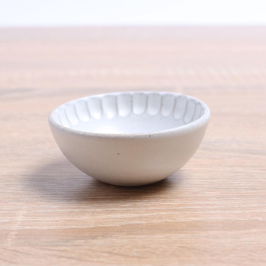 本郷焼き 器 会津本郷焼／豆鉢 太しのぎ 白 皿 陶器／樹ノ音工房 : コレパン 日本の