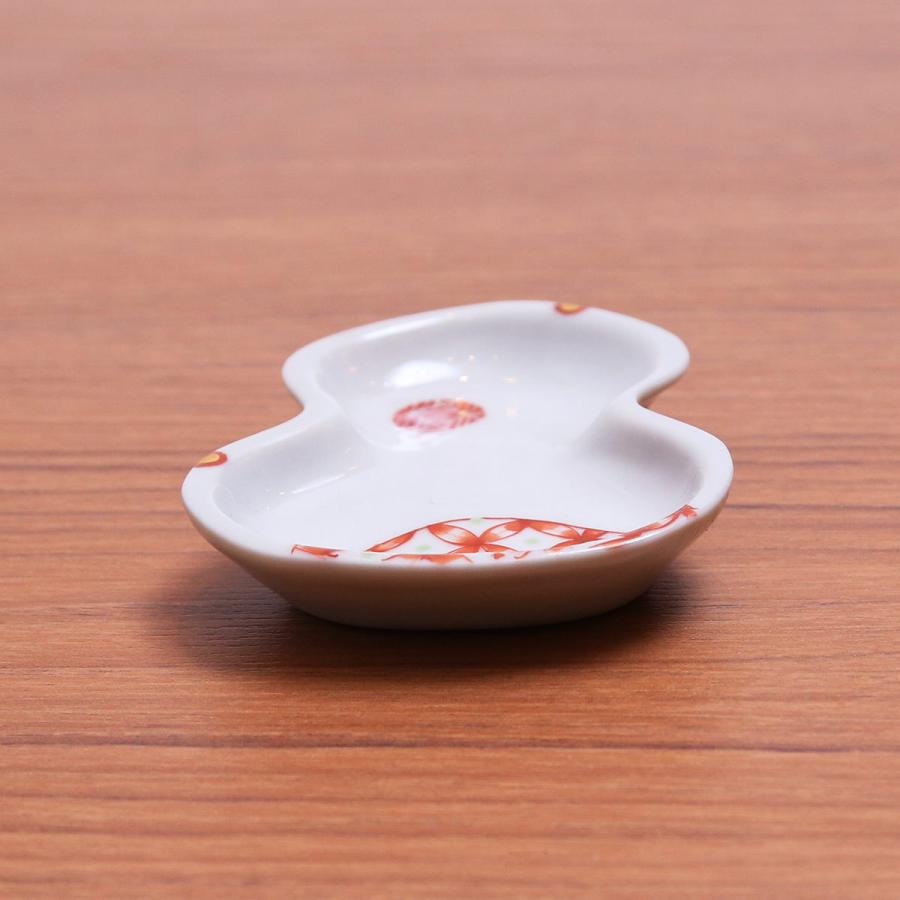 九谷焼 ／ 豆皿 瓢箪 赤絵丸紋 赤絵帯七宝 /小皿 吉祥紋古典絵