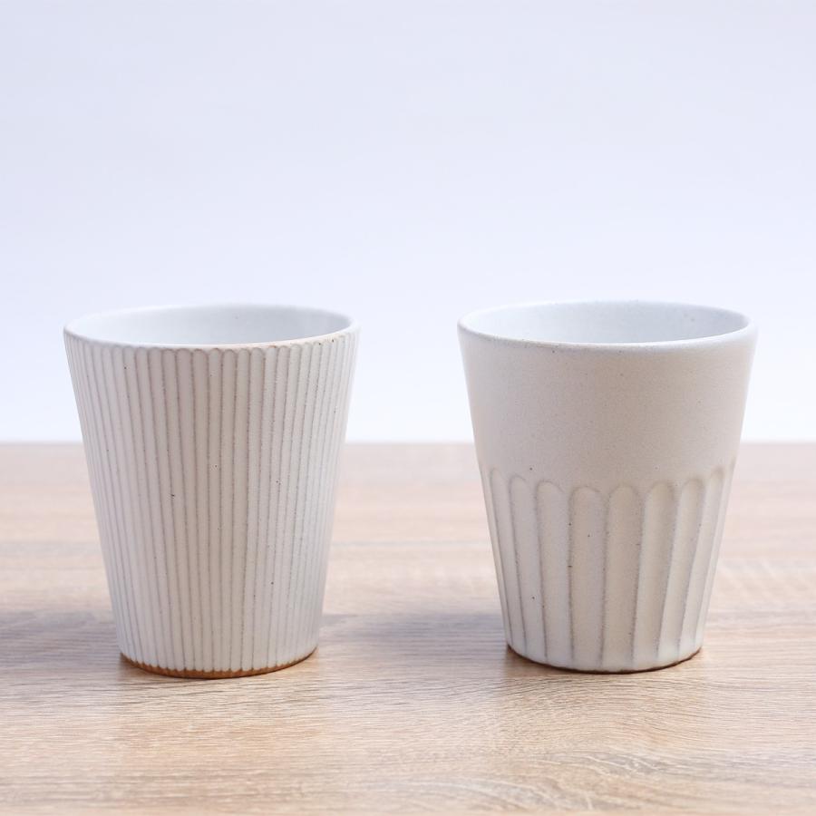 会津本郷焼／ビッグコップ 白しのぎ 陶器／樹ノ音工房 : コレパン 日本