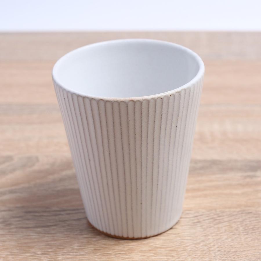会津本郷焼／ビッグコップ 白しのぎ 陶器／樹ノ音工房 : コレパン 日本