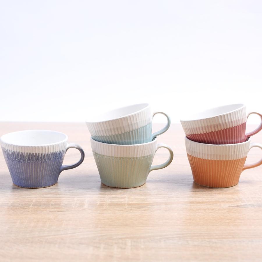 会津本郷焼／色釉しのぎフリーマグ マグカップ 陶器／樹ノ音工房