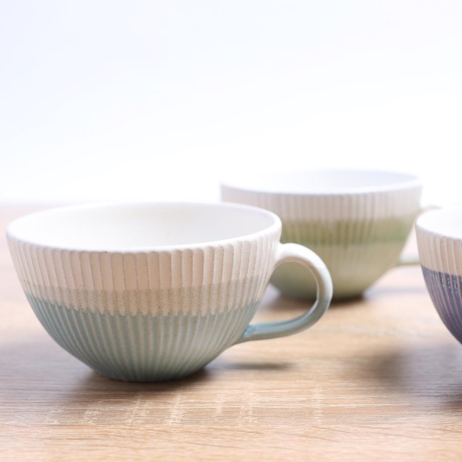 会津本郷焼／色釉しのぎたっぷりマグ マグカップ 陶器／樹ノ音工房