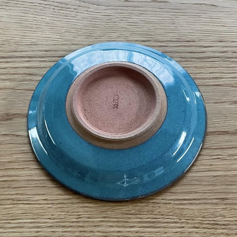 丹波焼／5寸皿／白／青／雅峰窯 |  | 04