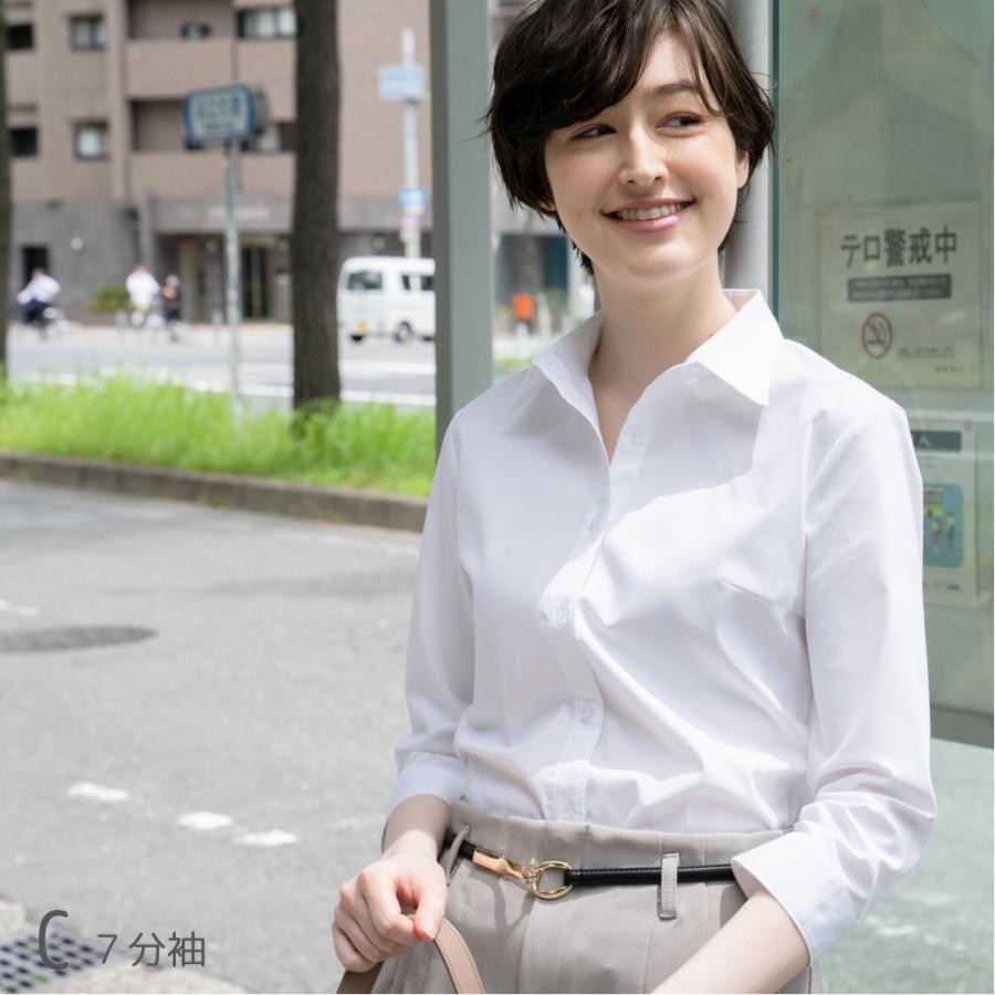 シャツ ブラウス やわらかストレッチ（長袖/7分袖/5分袖/半袖
