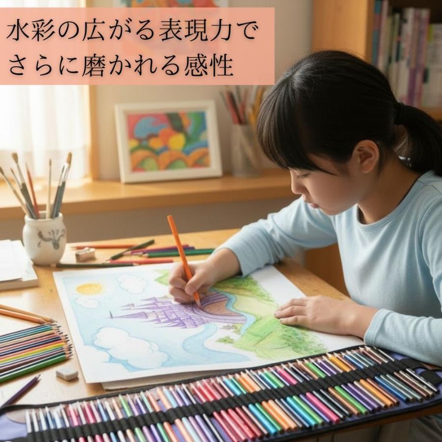 色えんぴつ 72色 セット 水彩色鉛筆 水溶性鉛筆 色鉛筆 塗り絵 水彩画