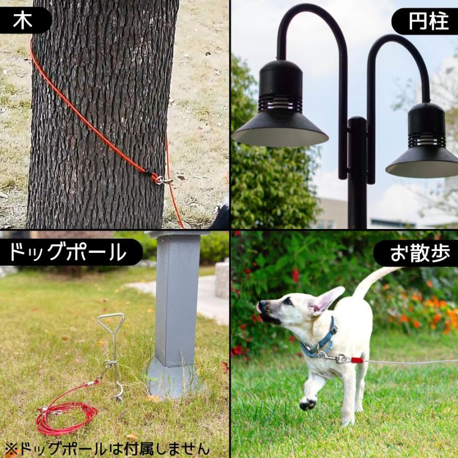ワイヤーリード 犬 係留リード 5m 絡まない 防錆 小型犬 中型犬