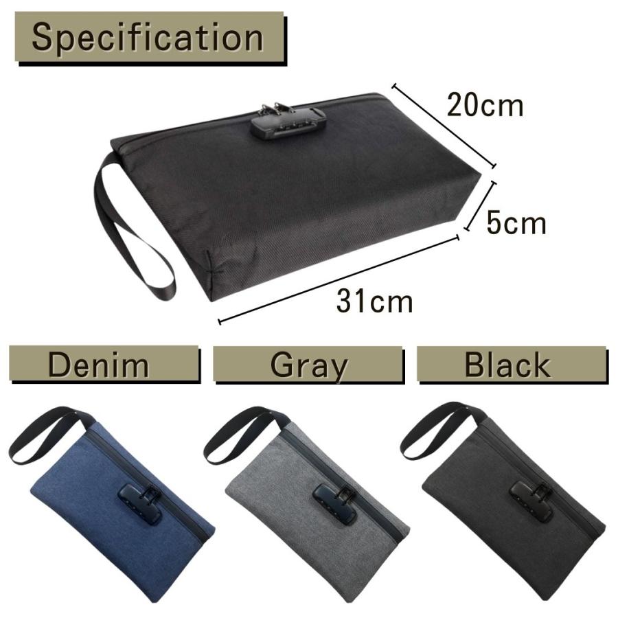 鍵付きバッグ 鍵付きポーチ 鍵付きケース 安心 ロックポーチ 小さめ 大きめ バッグインバッグ セキュリティバッグ 貴重品バッグ 盗難防止 集金袋 ハンドバッグ |  | 07