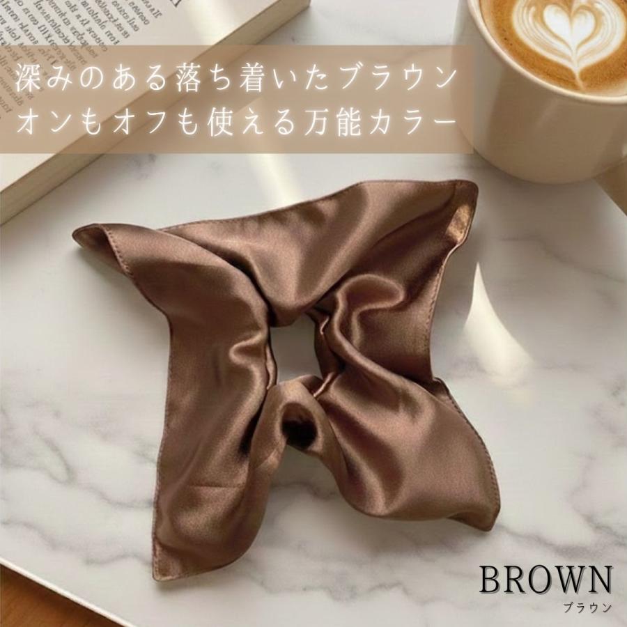 スクエア シュシュ かわいい 大きめ 黒 白 茶 大人 おしゃれ 大きい