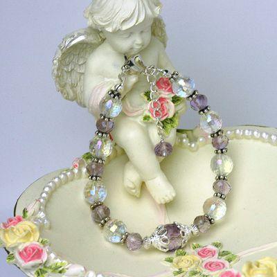 パープルピュアオーロラパワーストーンレディースブレスレット/オーロラオーラ＆アメジスト　天然石　送料無料 |  | 03