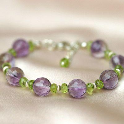 ペリドット＆アメジストレディースブレスレット　パワーストーン天然石　送料無料 | 