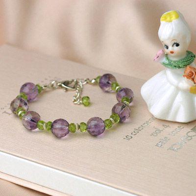 ペリドット＆アメジストレディースブレスレット　パワーストーン天然石　送料無料 |  | 01