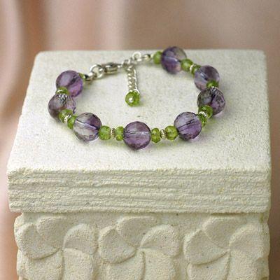 ペリドット＆アメジストレディースブレスレット　パワーストーン天然石　送料無料 |  | 03