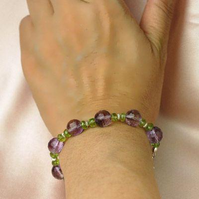 ペリドット＆アメジストレディースブレスレット　パワーストーン天然石　送料無料 |  | 04