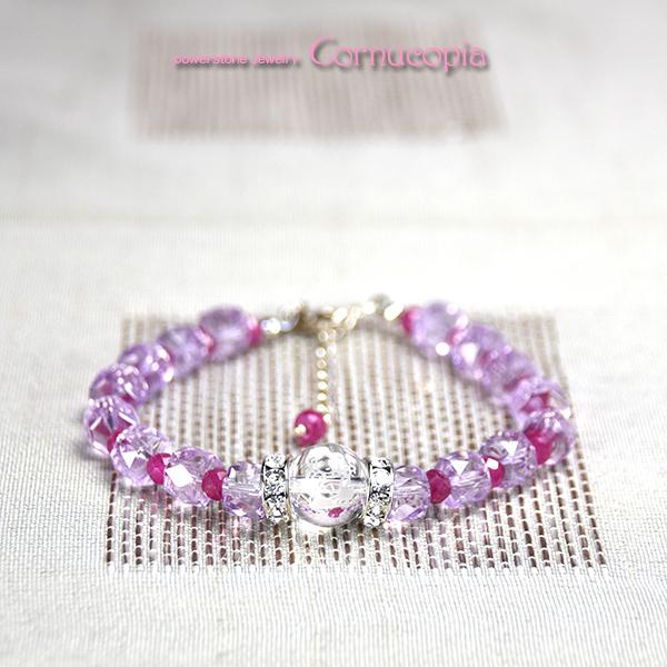 ラベンダーアメジスト・ルビー・弁天さまコラボの女子力アップブレスレット　送料無料　パワーストーン　天然石 |  | 04