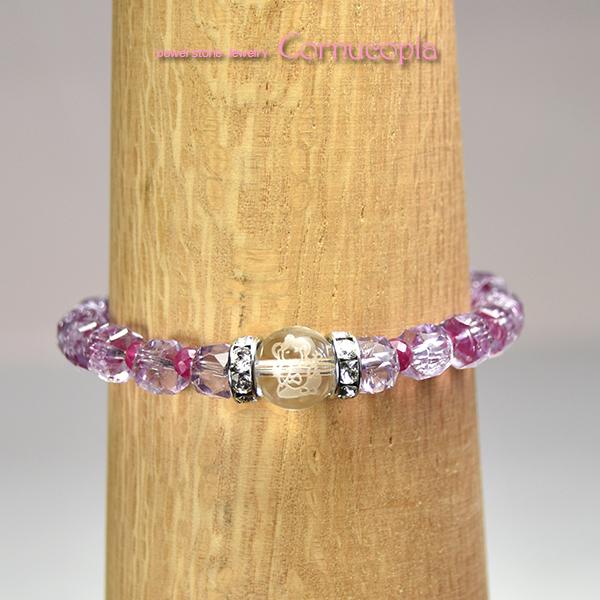 ラベンダーアメジスト・ルビー・弁天さまコラボの女子力アップブレスレット　送料無料　パワーストーン　天然石 |  | 05