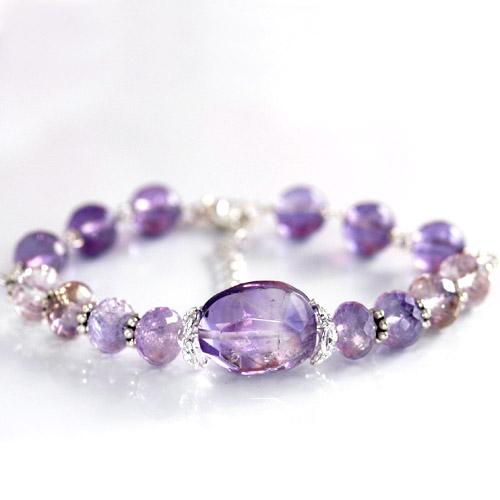 ダイアナブレスレット　アメジスト＆アメトリン　パワーストーン　送料無料　天然石　レディース | 