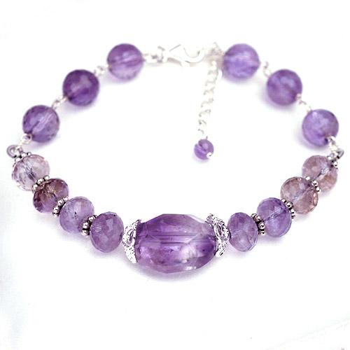 ダイアナブレスレット　アメジスト＆アメトリン　パワーストーン　送料無料　天然石　レディース |  | 01
