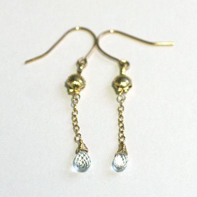 アクアスカラップパワーストーンピアス　/アクアマリン　パワーストーン　天然石 |  | 01