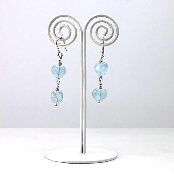 ツインハートパワーストーンピアス/　アクアマリン　パワーストーン　天然石 |  | 06