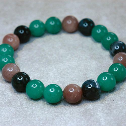 アベンチュリン＆ムーンストーン＆モスアゲート　メンズブレスレット　パワーストーン　天然石　送料無料 |  | 01