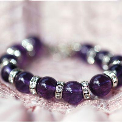 ブリリアントアメジスト　パワーストーン　レディースブレスレット/アメジスト　天然石　送料無料 | 