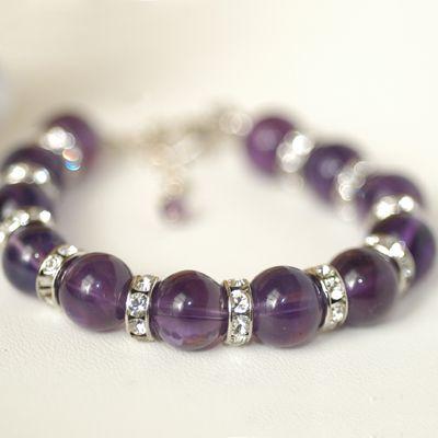 ブリリアントアメジスト　パワーストーン　レディースブレスレット/アメジスト　天然石　送料無料 |  | 02