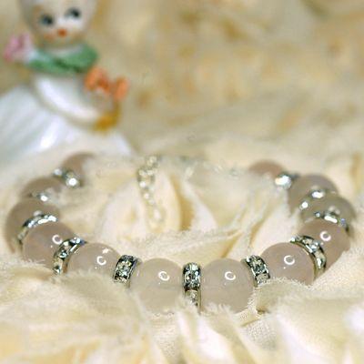 ブリリアントローズクォーツ　パワーストーン　レディースブレスレット　/ローズクォーツ　天然石　送料無料 |  | 02